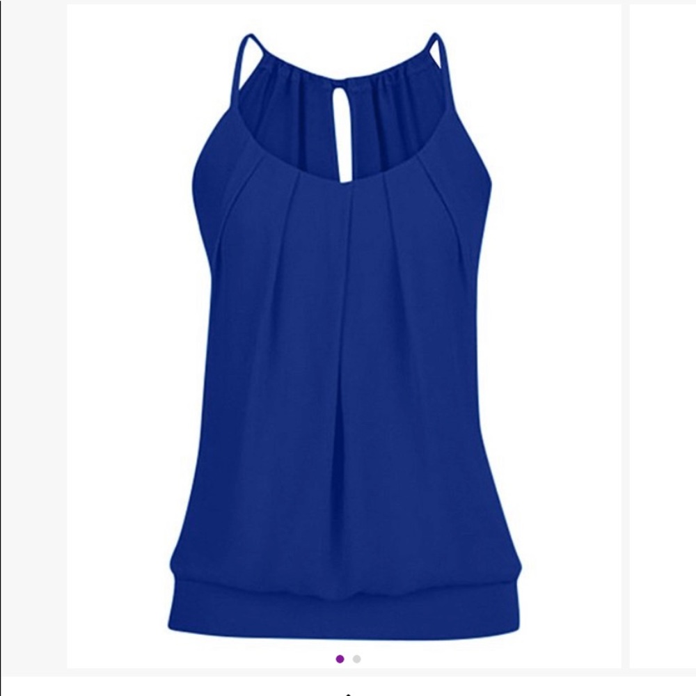 Deep Blue Lace-up Womens tank